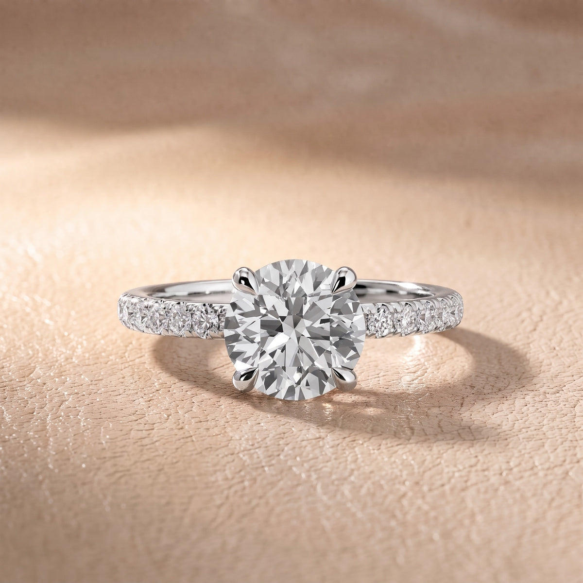 Maya Hidden Halo Pavé Round Diamond Engagement Ring in Platinum - front.jpg