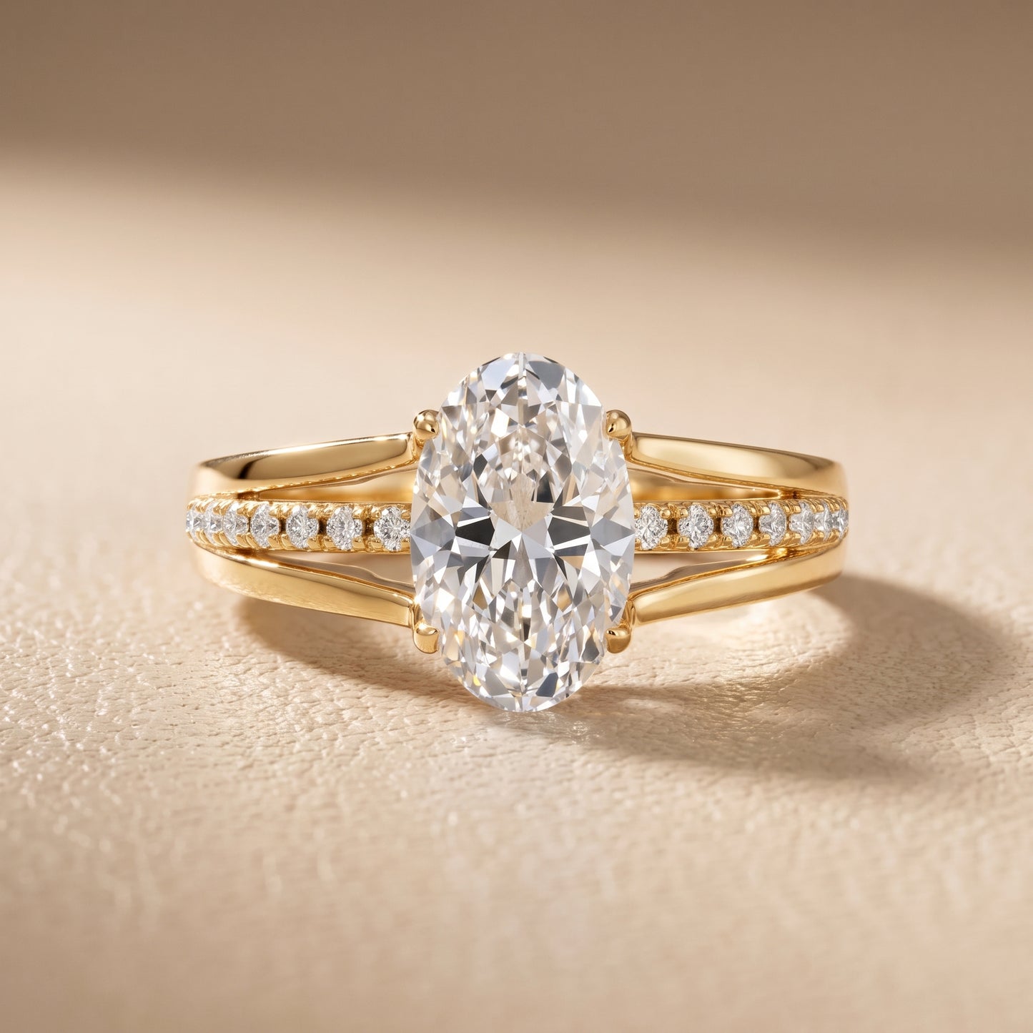 Scarlett Split Shank Pavé Oval Diamond Ring in Yellow Gold - front.jpg