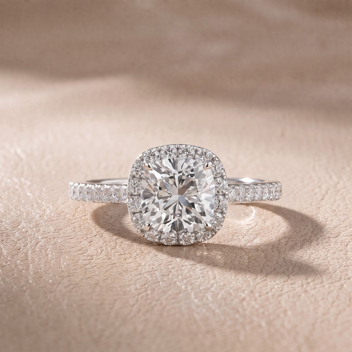 Willa Halo Micropavé Cushion Diamond Engagement Ring in White Gold - front.jpg
