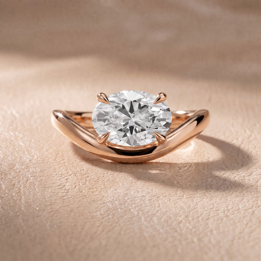 Katherine East-West Bypass Oval Diamond Engagement Ring in Rose Gold - front.jpg
