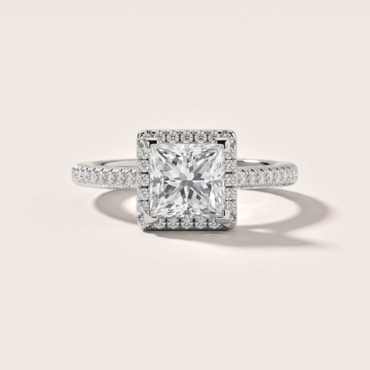 Tempe Halo Pavé Princess Diamond Engagement Ring in White Gold - front.jpg