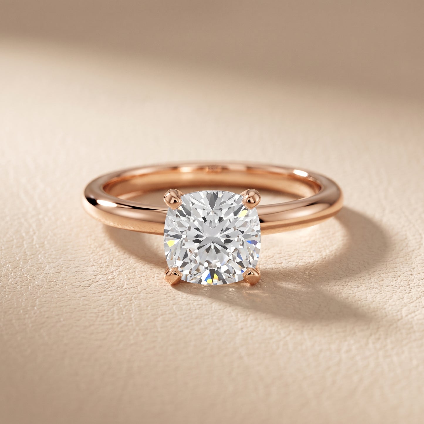 Wren Solitaire Cushion Diamond Ring in Rose Gold - front.jpg
