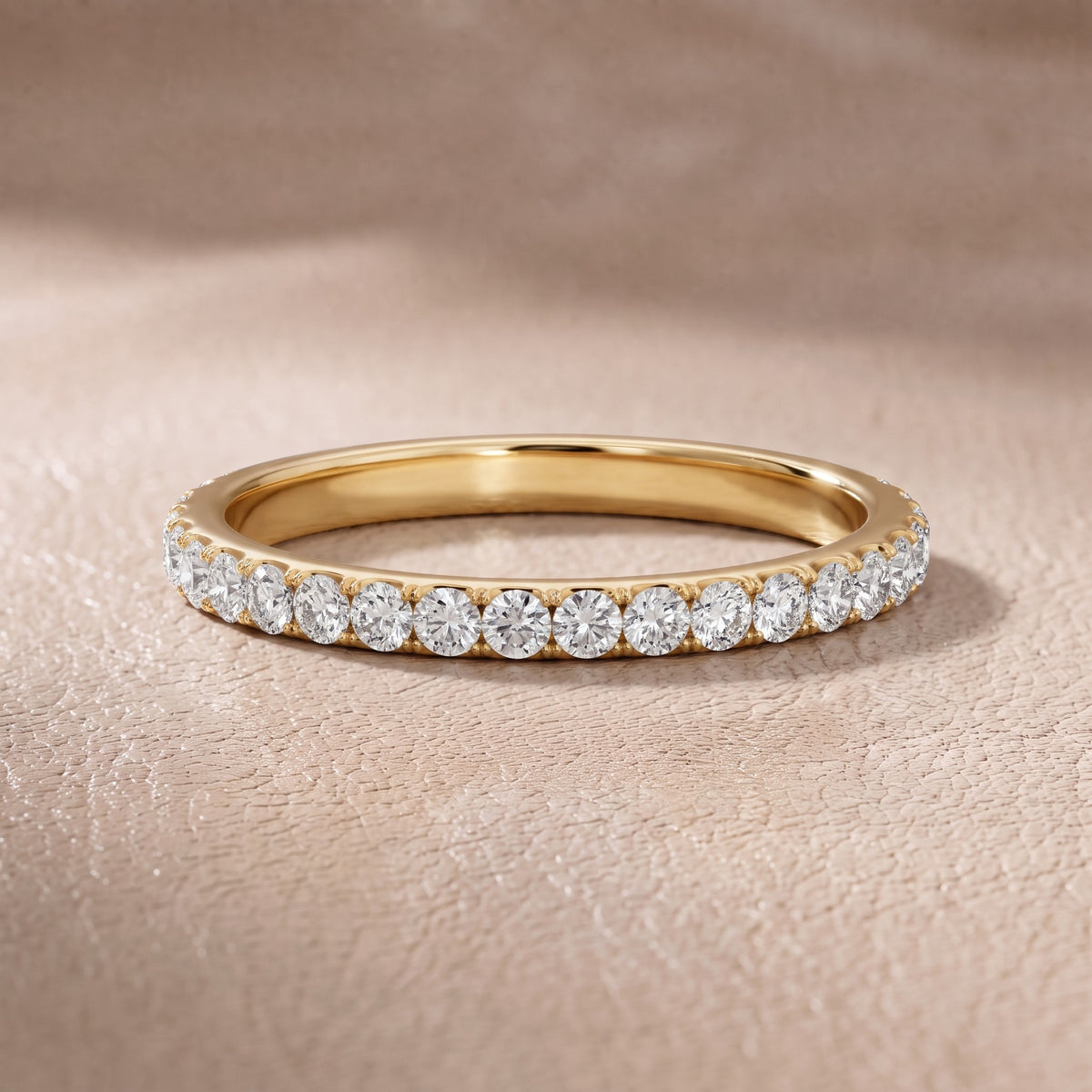 Felicity French Pavé Round Diamond Half Eternity Band in Yellow Gold - front.jpg