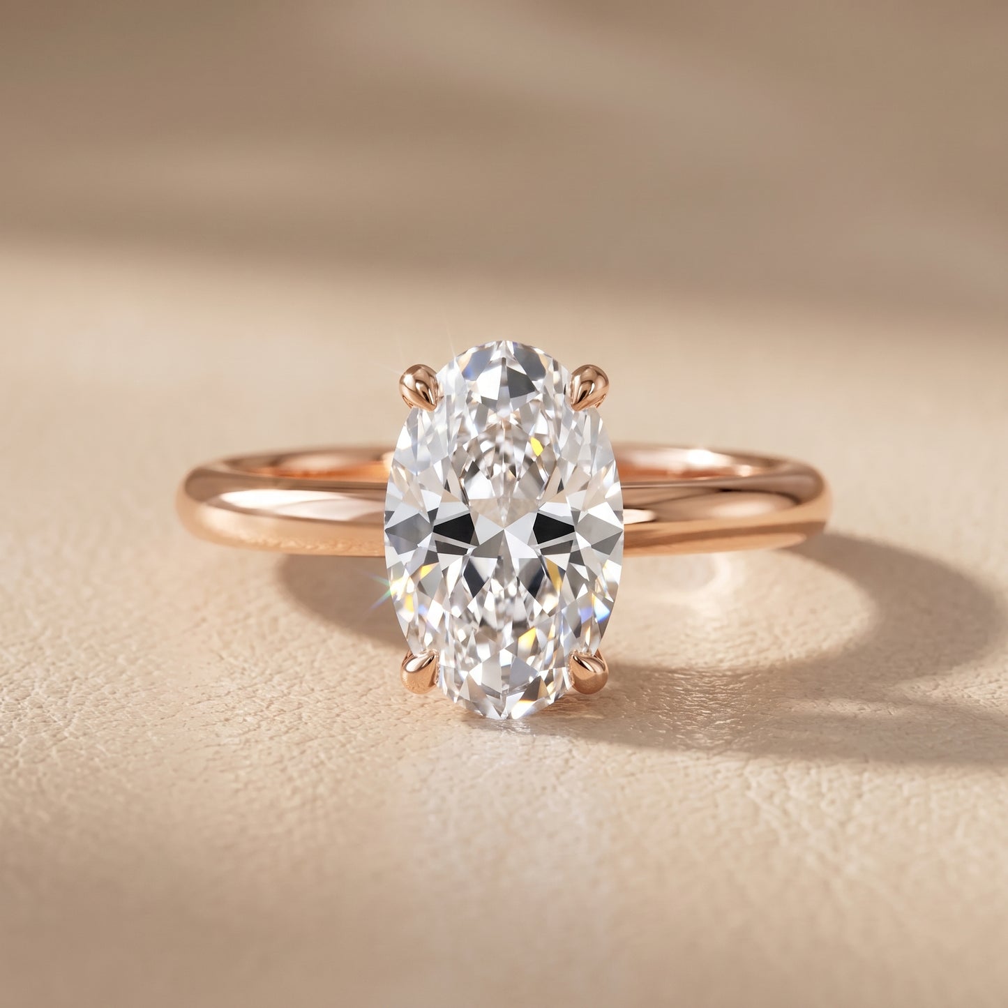 Amaya Hidden Halo Oval Diamond Ring in Rose Gold - front.jpg