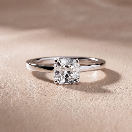 Matilda Cathedral Solitaire Asscher Diamond Engagement Ring in Platinum - front.jpg