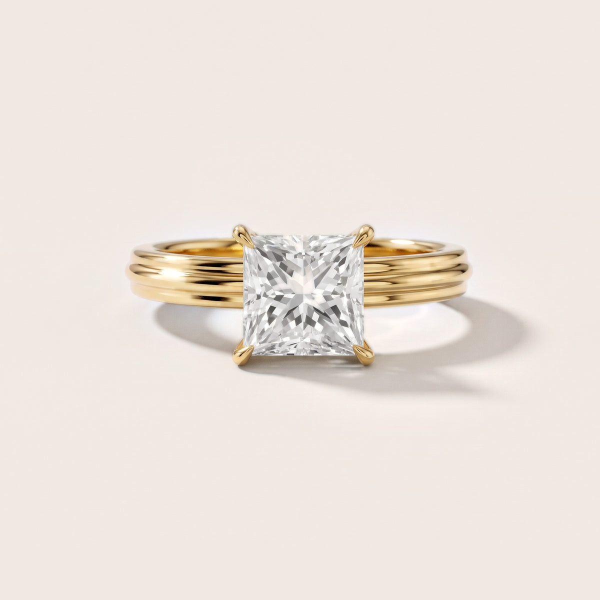 Seraphine Hidden Halo Princess Diamond Engagement Ring in Yellow Gold - front.jpg