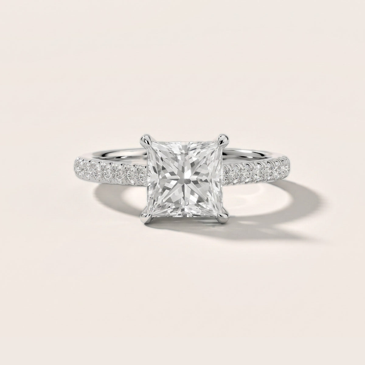 Odelia East-West Pavé Princess Diamond Engagement Ring in White Gold - front.jpg