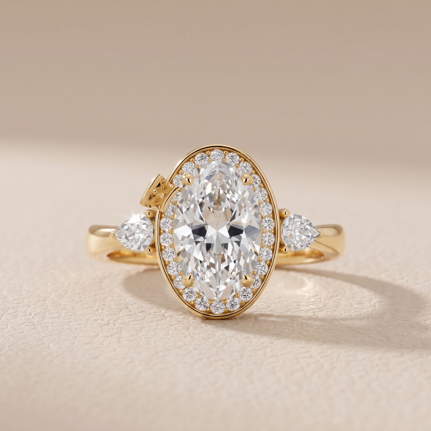 Eliza Halo Sidestone Oval Diamond Engagement Ring in Yellow Gold - front.jpg