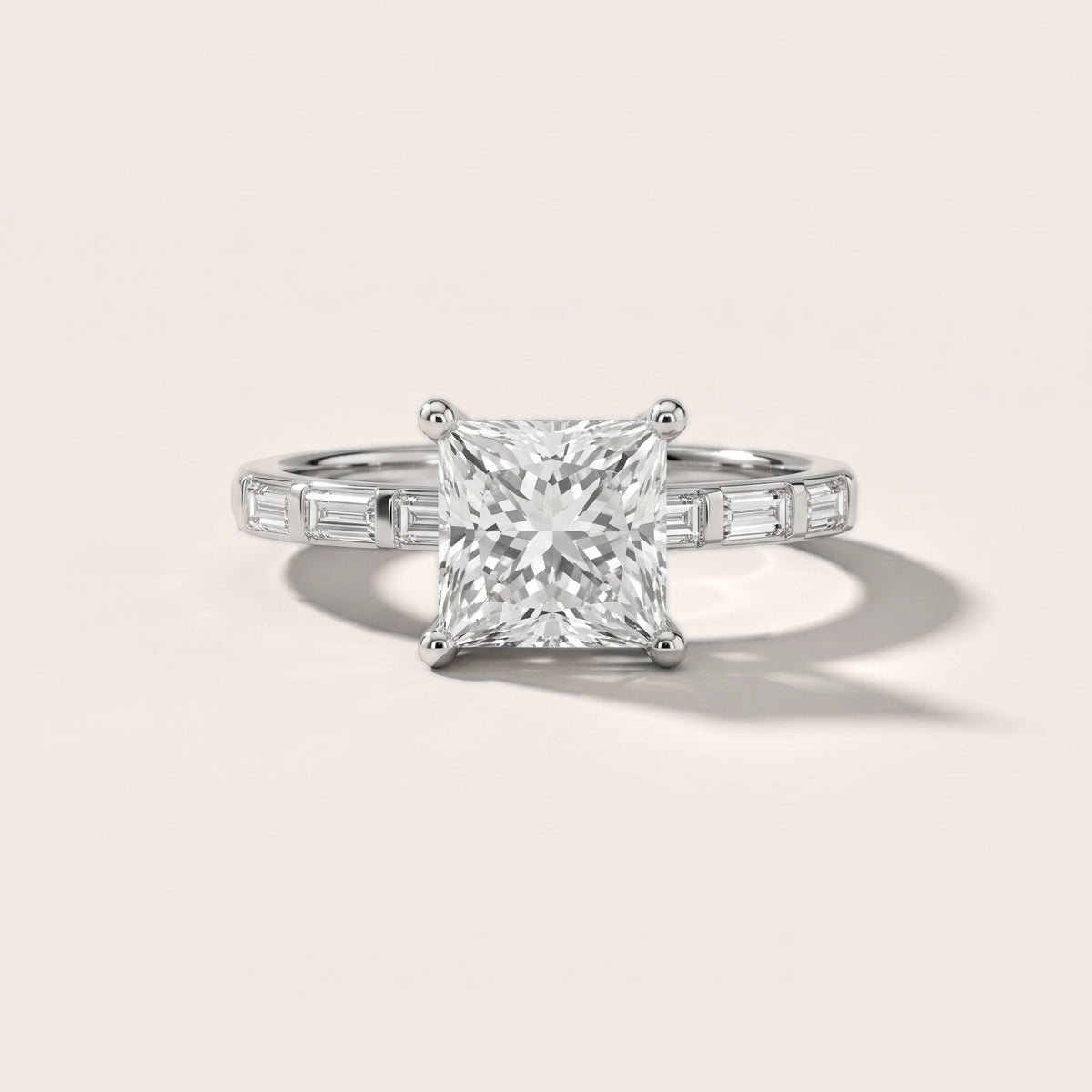 Bailey Baguette Princess Diamond Engagement Ring in White Gold - front.jpg