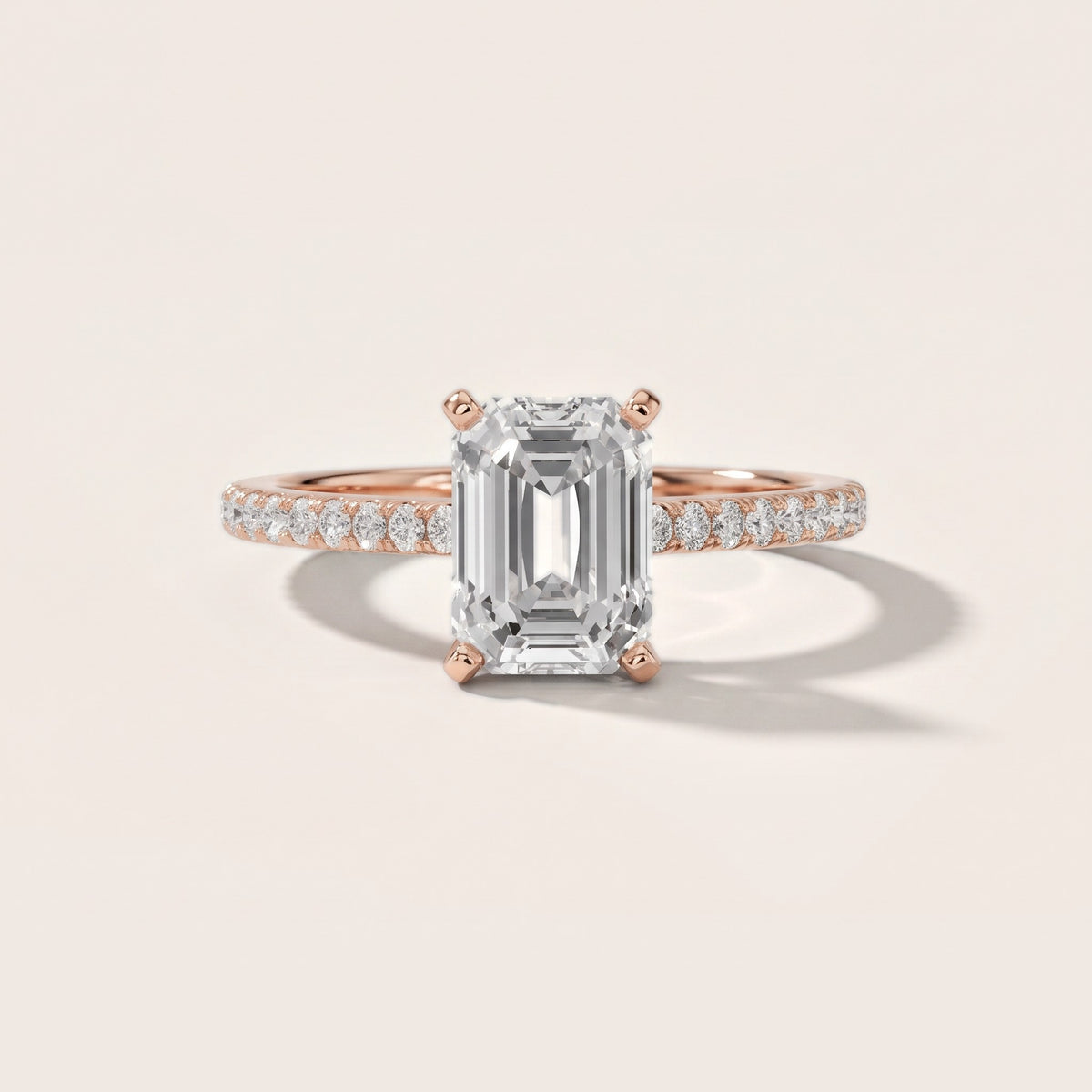Ailsa Micropavé Emerald Diamond Engagement Ring in Rose Gold - front.jpg