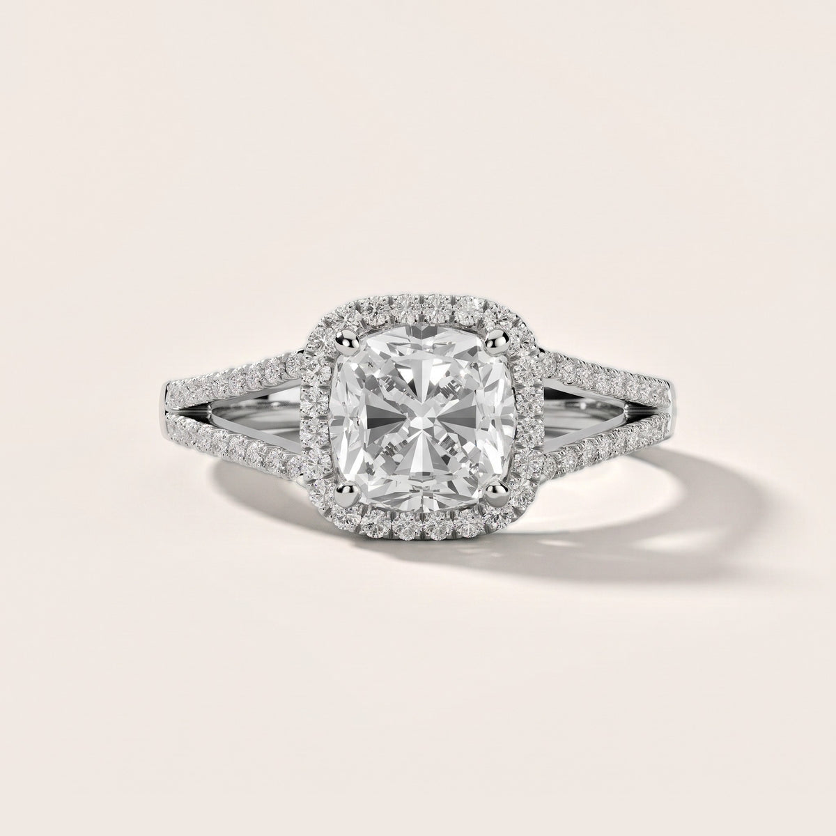 Nola Halo Split Shank Cushion Diamond Engagement Ring in White Gold - front.jpg