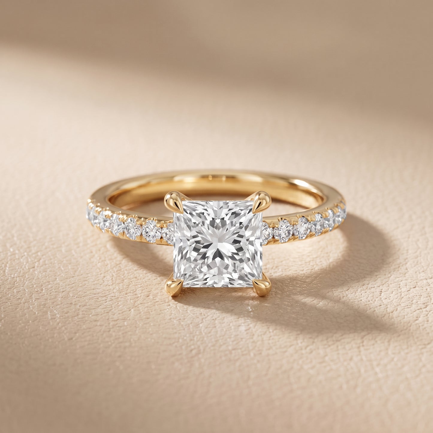 Maya Hidden Halo Pavé Princess Diamond Engagement Ring in Yellow Gold - front.jpg