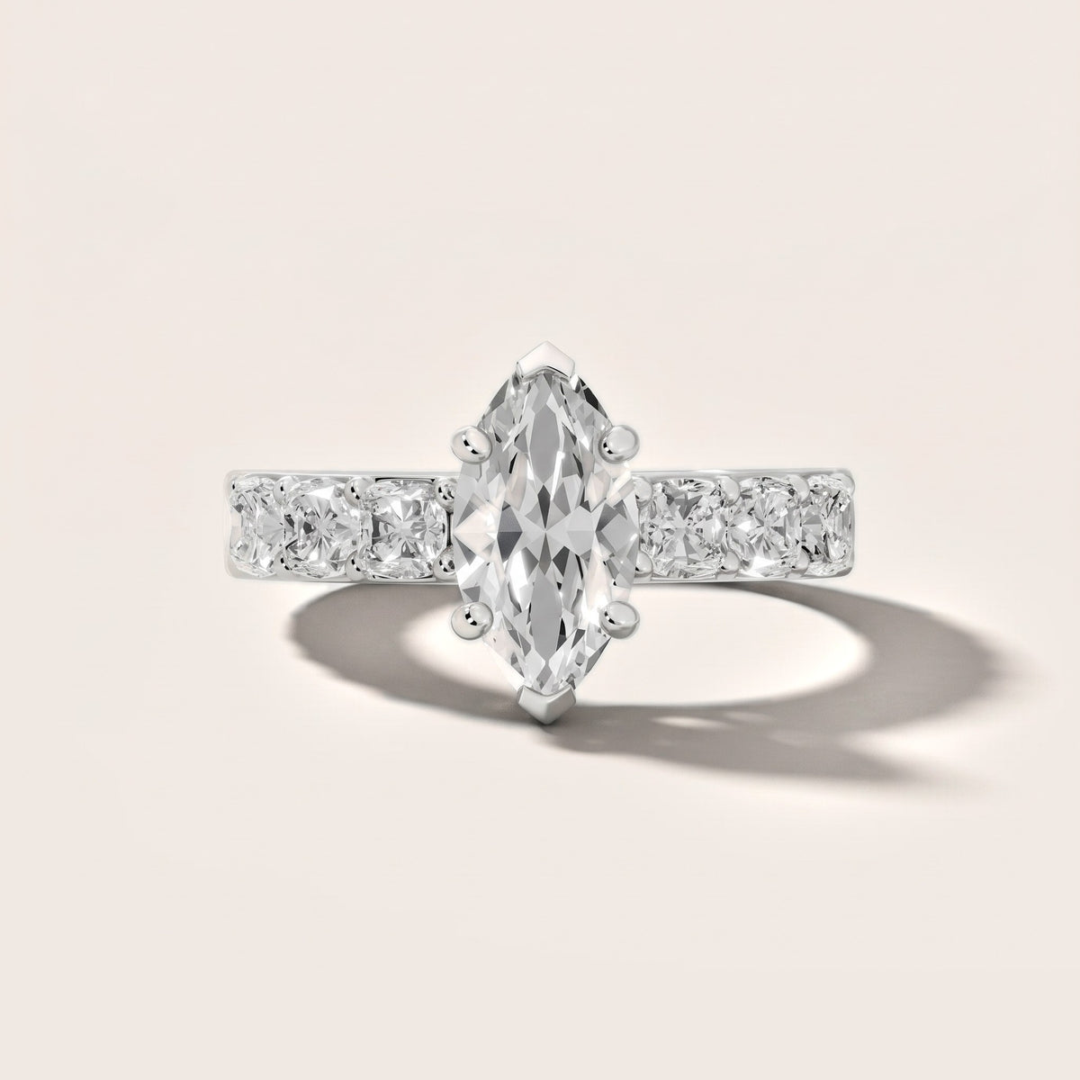 Maude Wide Band Pavé Marquise Diamond Engagement Ring in Silver - front.jpg