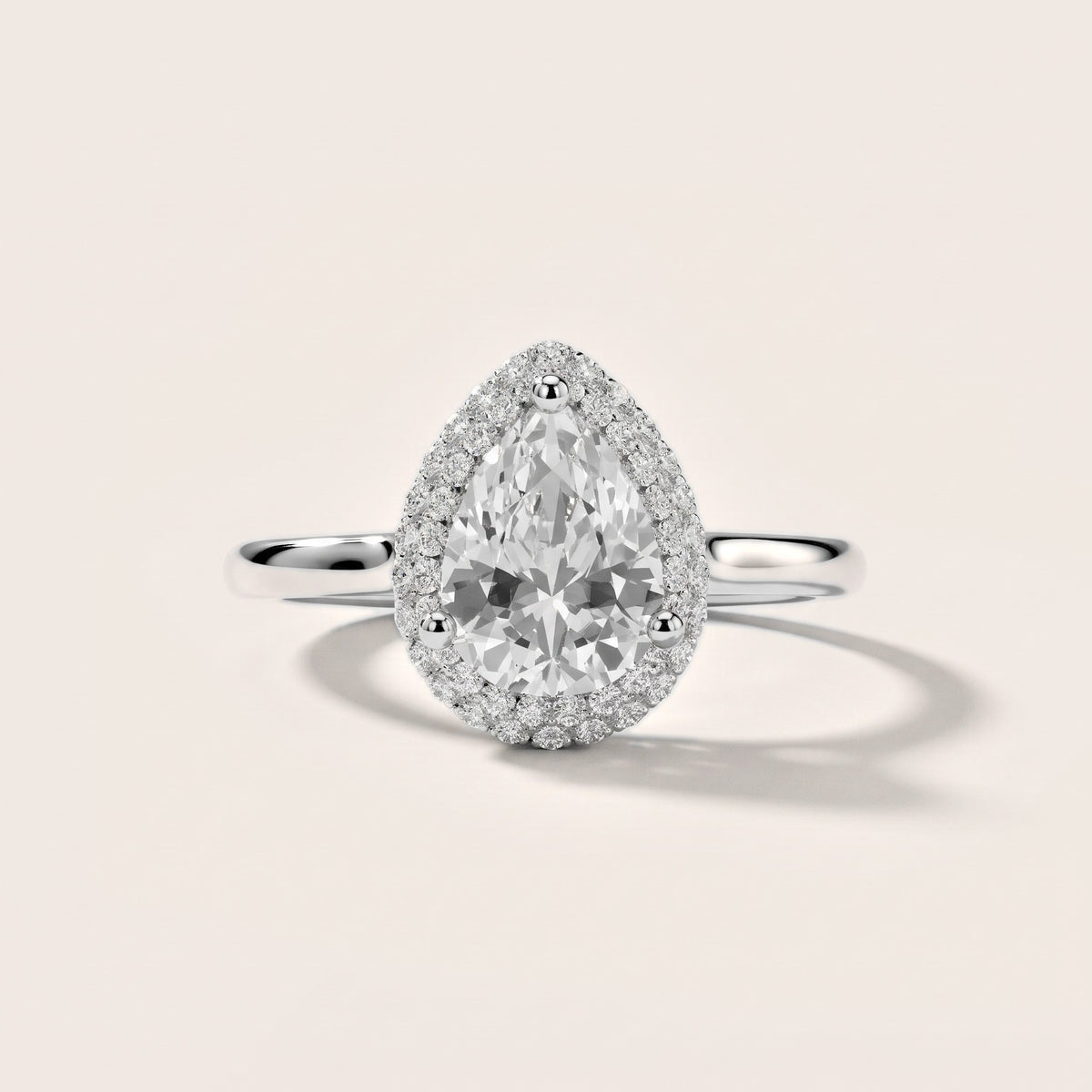 Destin Halo Micropavé Pear Diamond Engagement Ring in White Gold - front.jpg