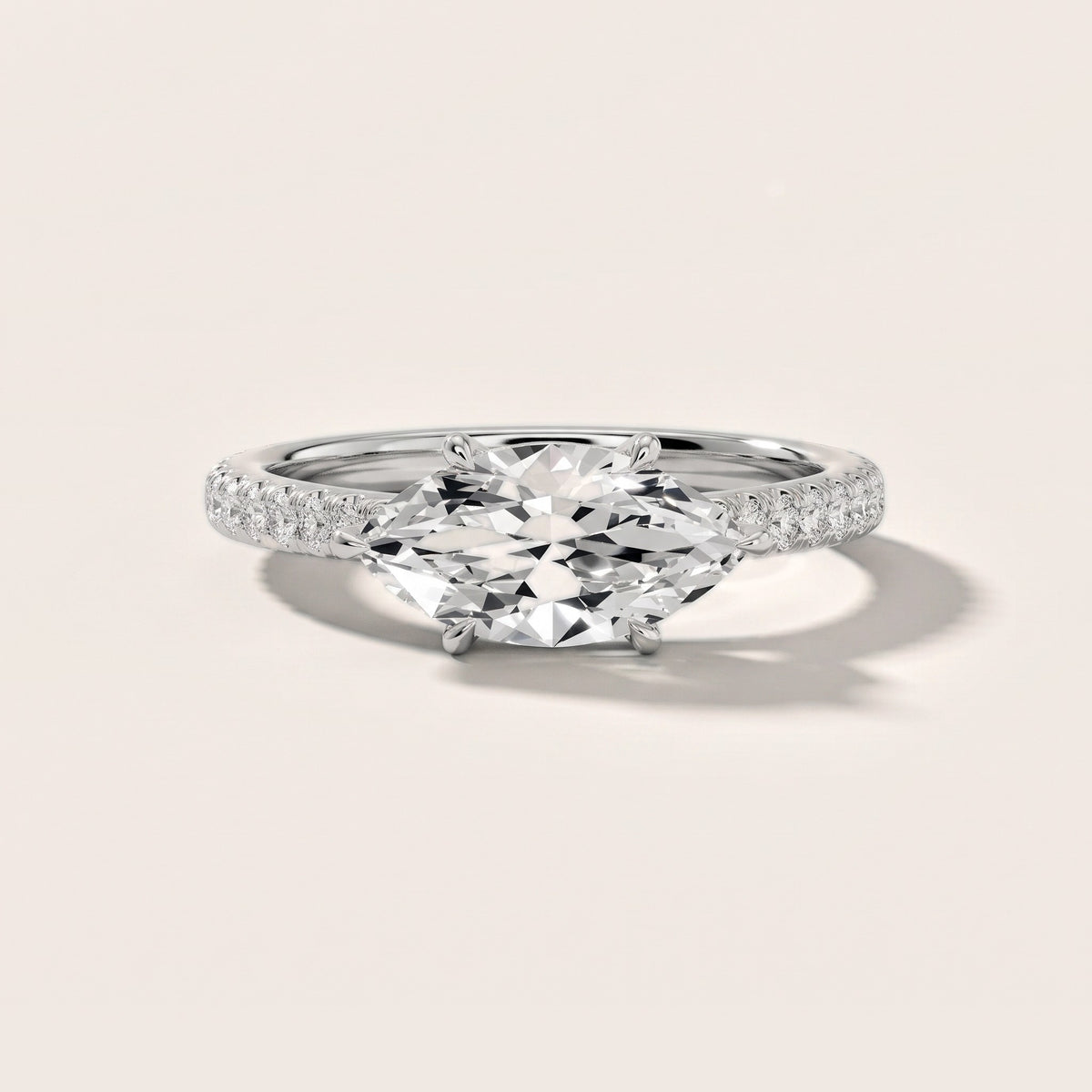 Odelia East-West Pavé Marquise Diamond Engagement Ring in White Gold - front.jpg