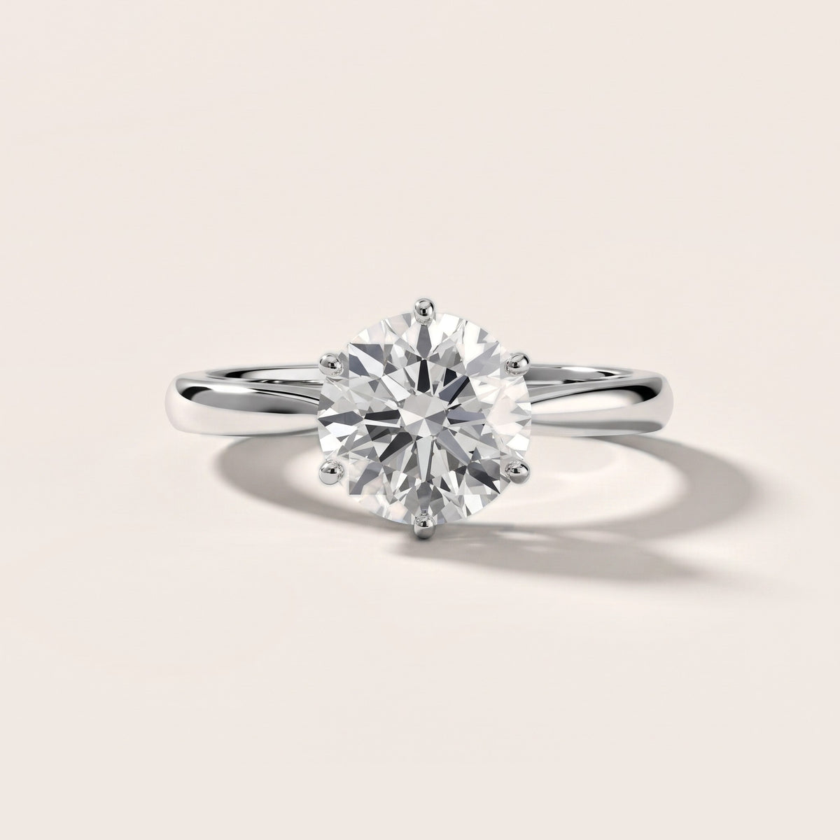Skye Basket Solitaire Round Diamond Engagement Ring in Silver - front.jpg