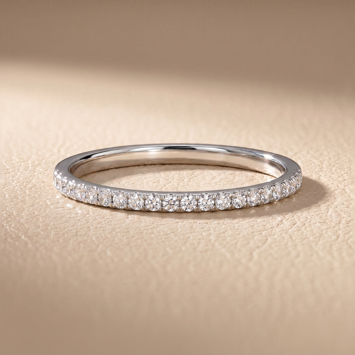 Milena Micropavé Round Diamond Half Eternity Band in White Gold - front.jpg