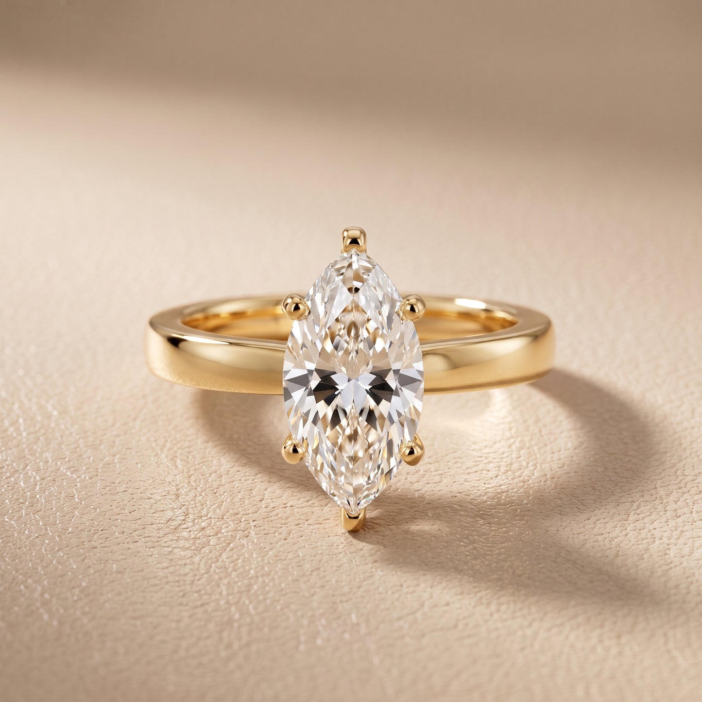 Delia Solitaire Marquise Diamond Engagement Ring in Yellow Gold - front.jpg