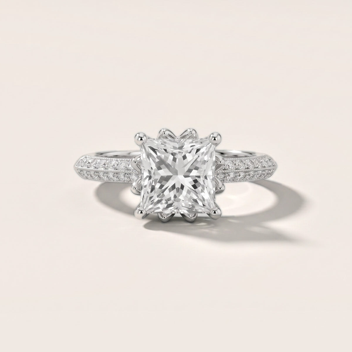 Jasmine Knife Edge Pavé Princess Diamond Engagement Ring in White Gold - front.jpg