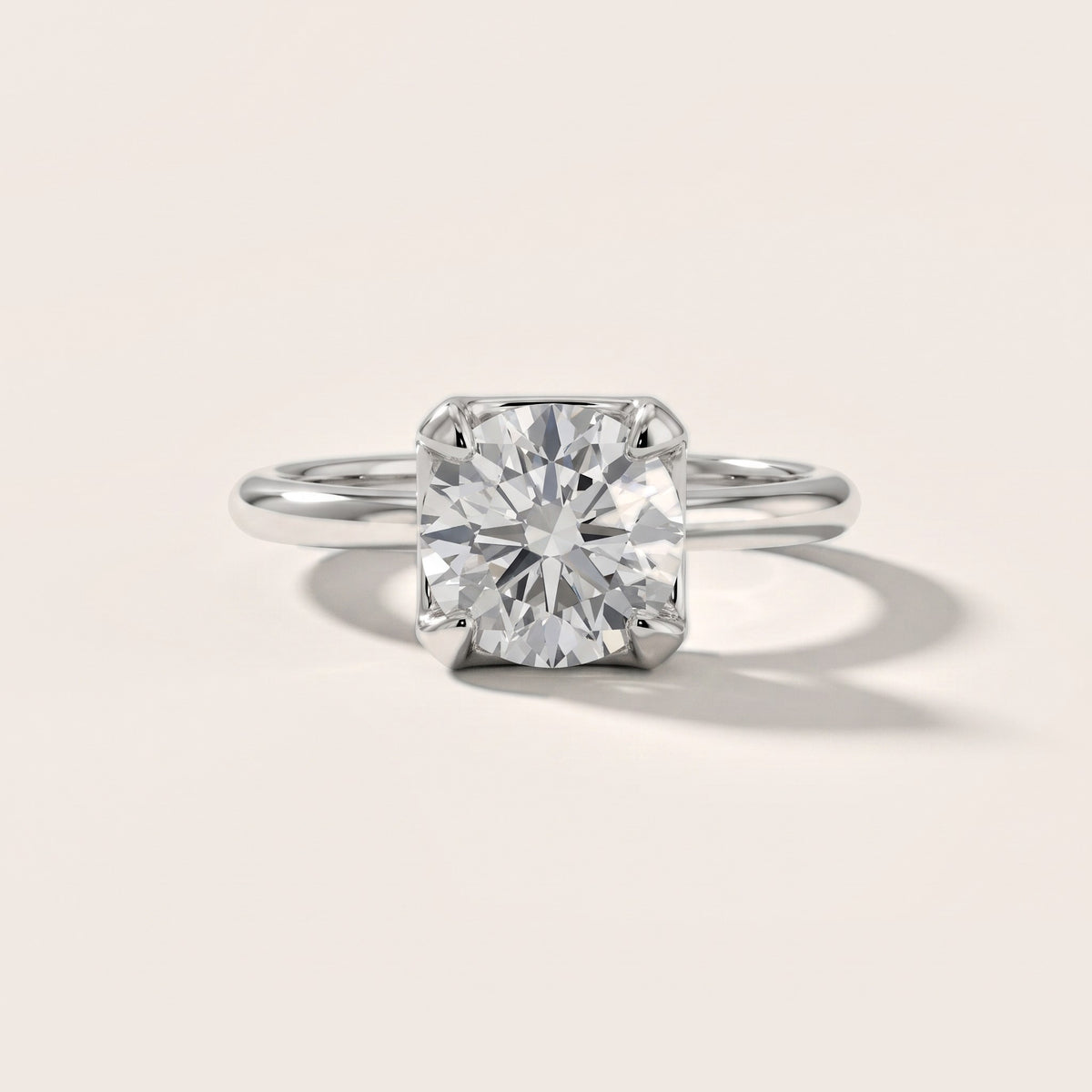 Adele Crown Solitaire Round Diamond Engagement Ring in Silver - front.jpg