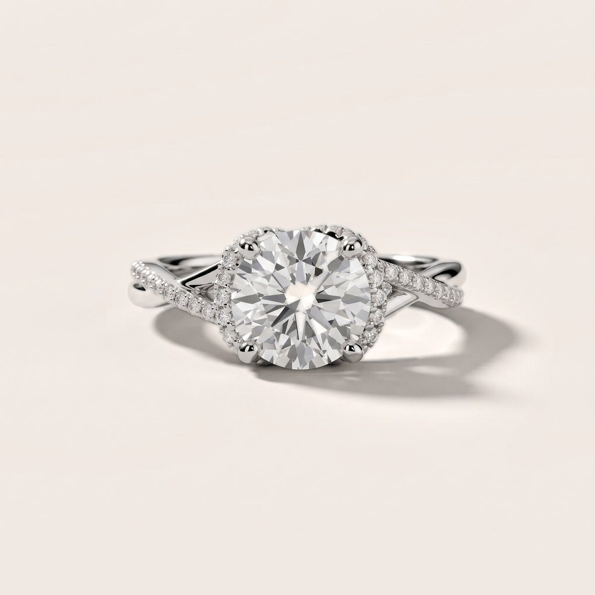 Aileen Hidden Halo Milgrain Round Diamond Engagement Ring in White Gold - front.jpg