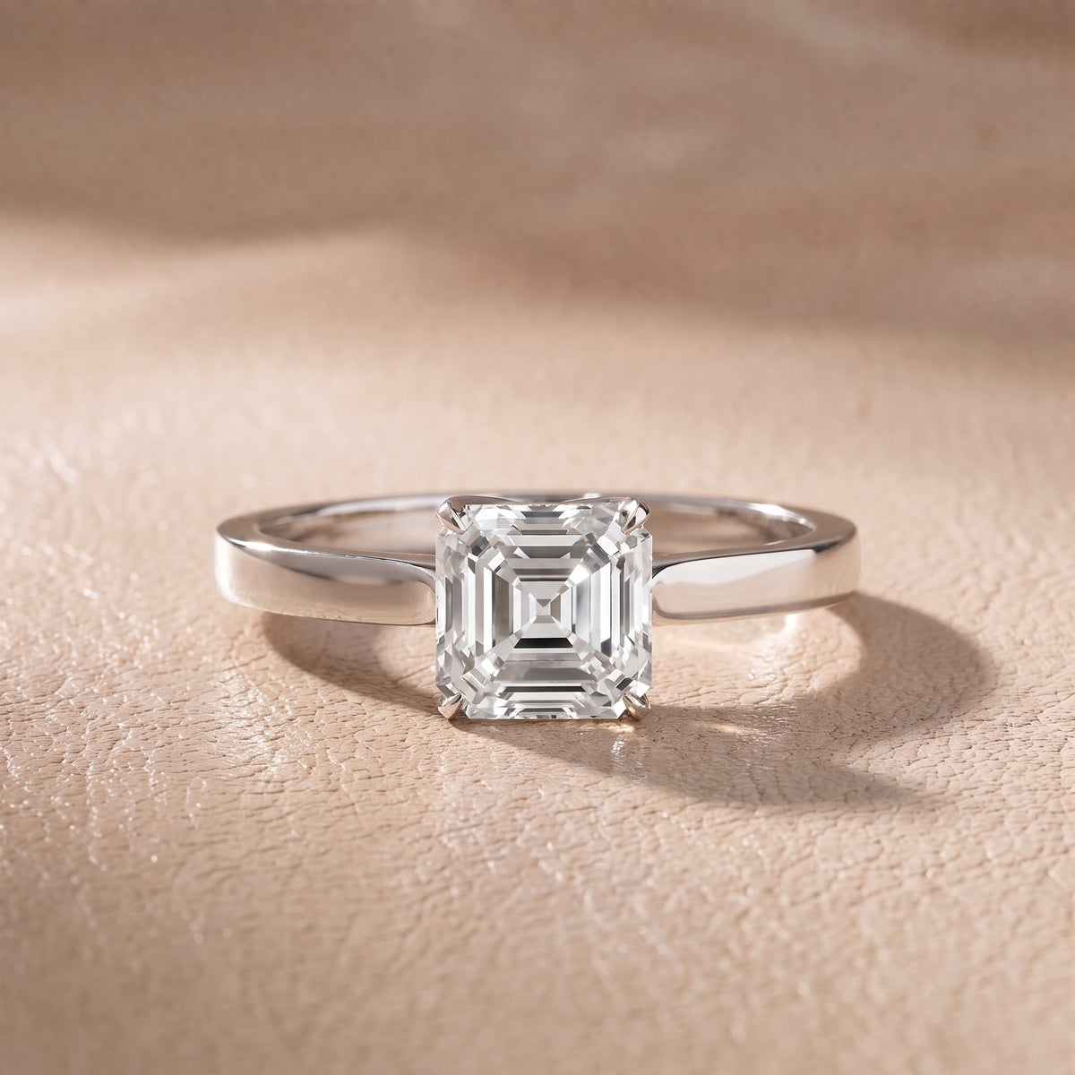 Isabella Bloom Solitaire Asscher Diamond Engagement Ring in White Gold - front.jpg