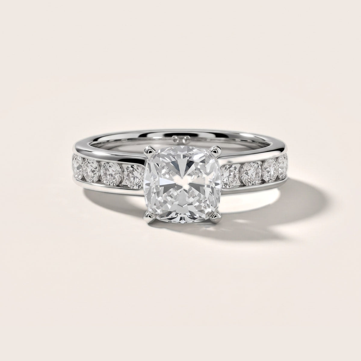 Juneau Cathedral Channel Set Cushion Diamond Engagement Ring in White Gold - front.jpg