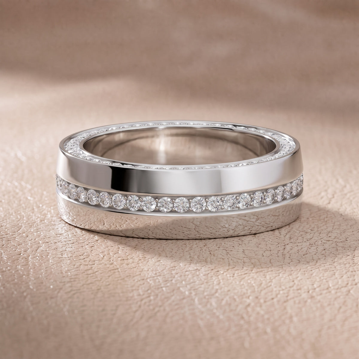 Lillian Micropavé Round Diamond Eternity Band in Silver - front.jpg