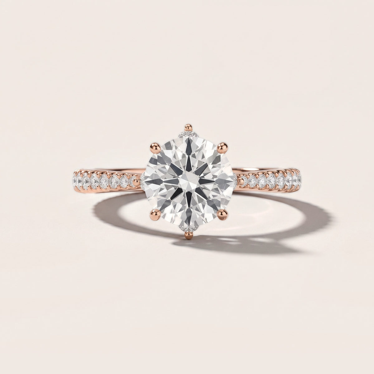 Jocelyn Crown Pavé Round Diamond Engagement Ring in Rose Gold - front.jpg