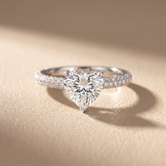 Della Hidden Halo Pavé Heart Diamond Engagement Ring in White Gold - front.jpg