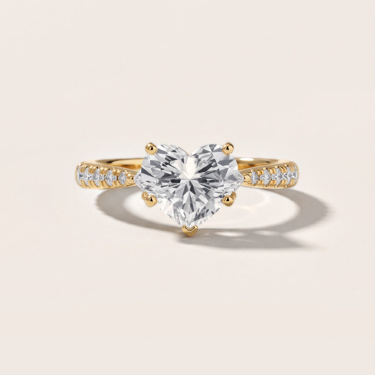 Alethea Three-Stone Pavé Heart Diamond Engagement Ring in Yellow Gold - front.jpg