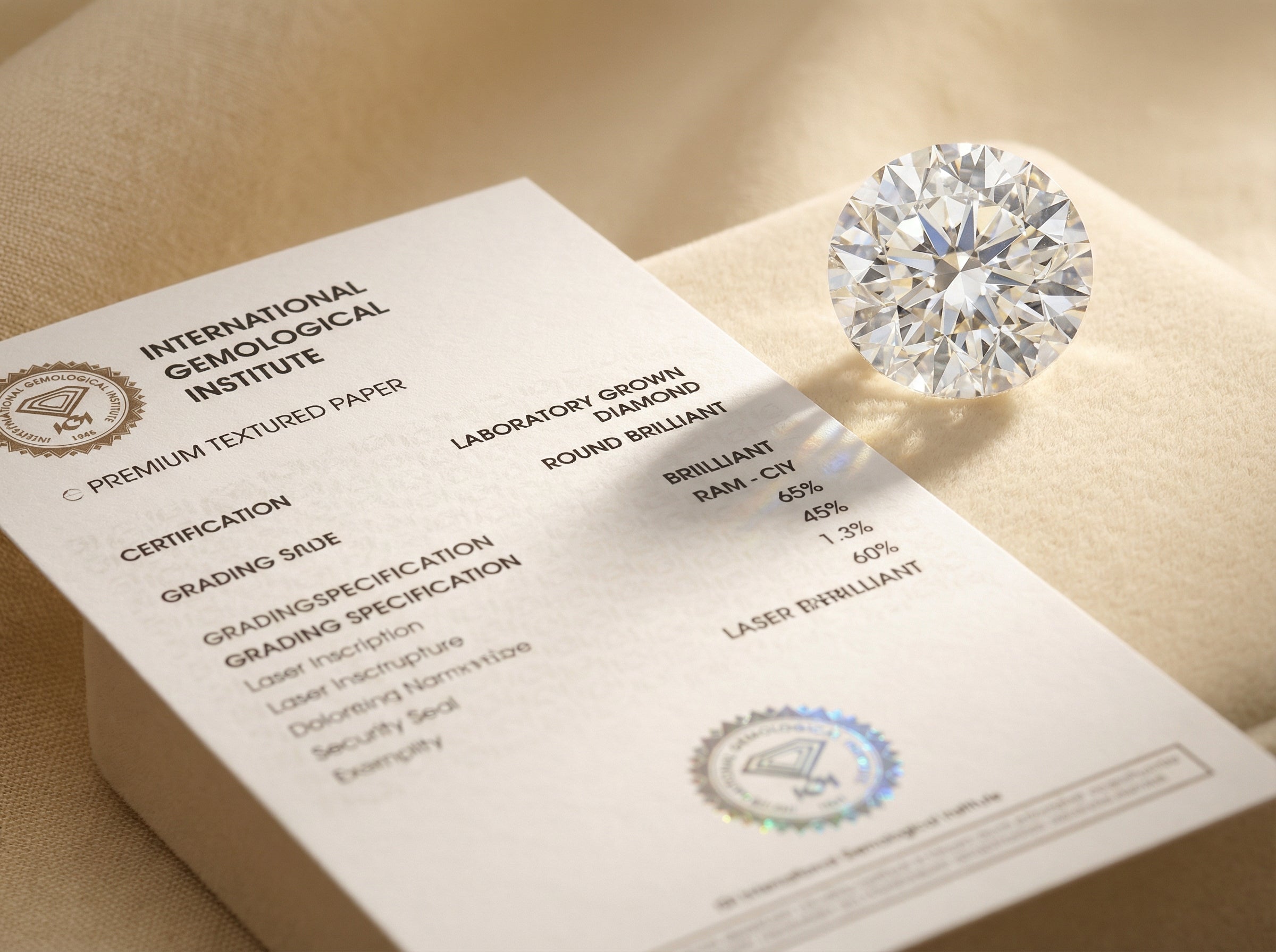 IGI certification for lab-grown diamonds