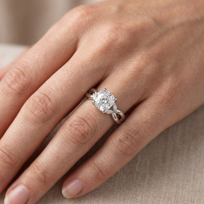 Luna Glow Twisted Cushion Diamond Engagement Ring in Silver - lifestyle.jpg
