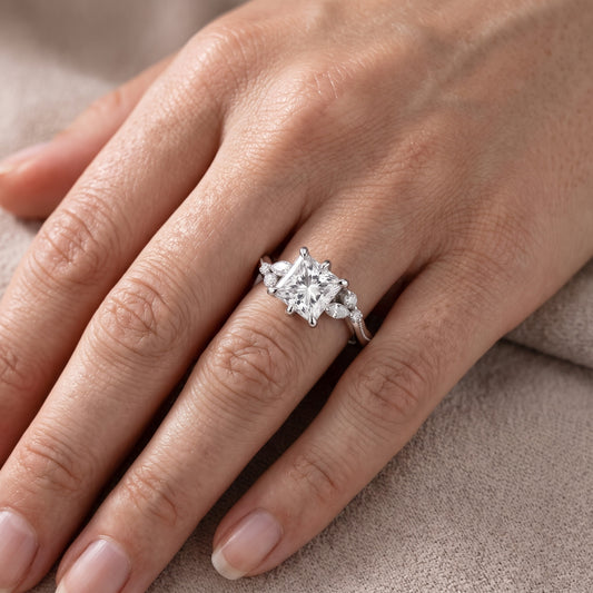 Joanna Milgrain Twist Princess Diamond Engagement Ring in Platinum - lifestyle.jpg