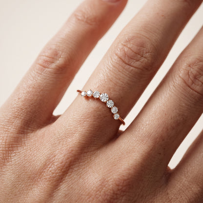 Victoria Curved Round Diamond Stackable Ring in Rose Gold - lifestyle.jpg