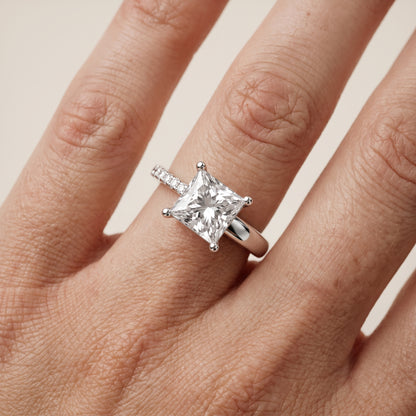 Rosie Solitaire Basket Princess Diamond Engagement Ring in Platinum - lifestyle.jpg