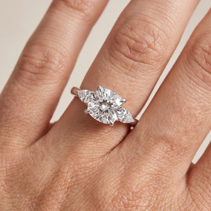 Leila Three-Stone Cushion Diamond Engagement Ring in Silver - lifestyle.jpg
