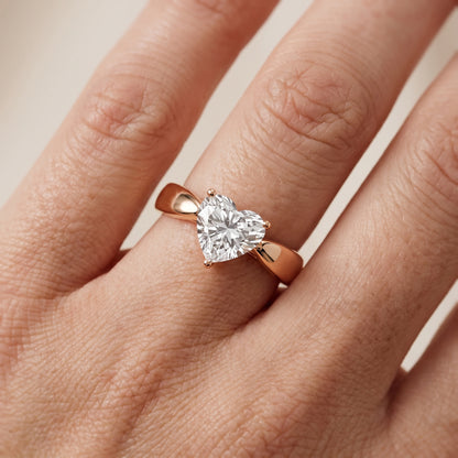 Talia Solitaire Twist Heart Diamond Engagement Ring in Rose Gold - lifestyle.jpg