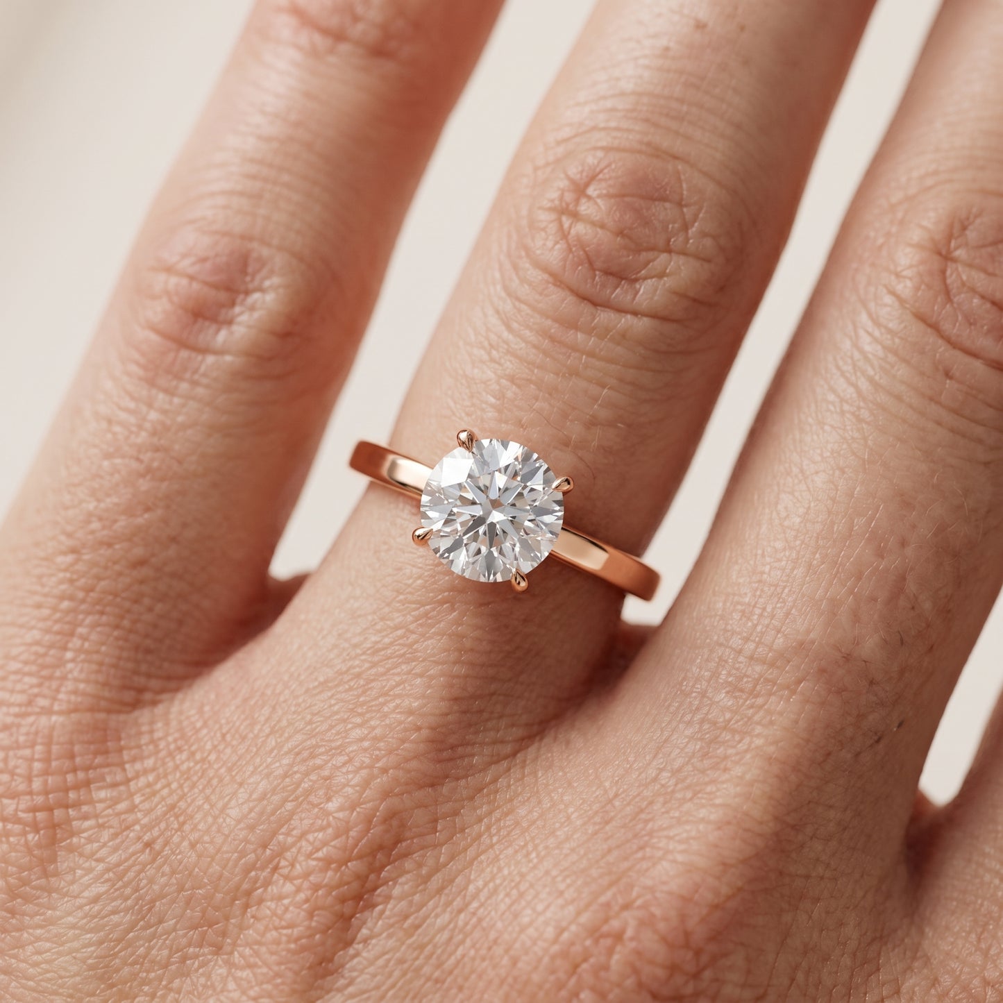 Kaia Solitaire Round Diamond Ring in Rose Gold - lifestyle.jpg