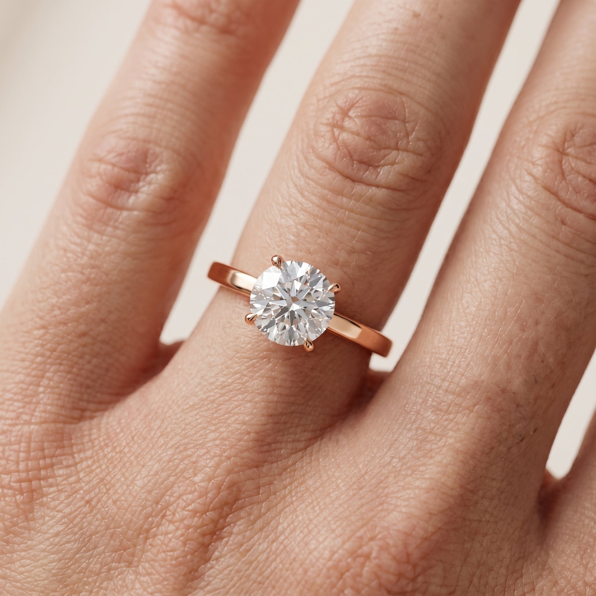 Kaia Solitaire Round Diamond Ring in Rose Gold - lifestyle.jpg