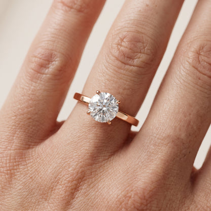 Kaia Solitaire Round Diamond Ring in Rose Gold - lifestyle.jpg