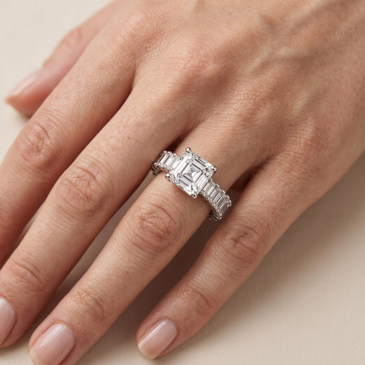 Mallory Shared Prong Asscher Diamond Engagement Ring in Platinum - lifestyle.jpg
