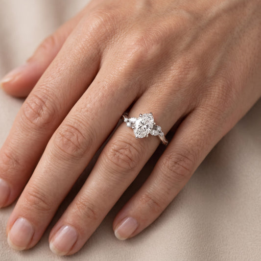 Joanna Milgrain Twist Oval Diamond Engagement Ring in Platinum - lifestyle.jpg