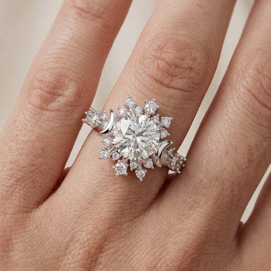 Solara Cluster Halo Round Diamond Engagement Ring in White Gold - lifestyle.jpg