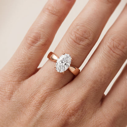 Talia Solitaire Twist Oval Diamond Engagement Ring in Rose Gold - lifestyle.jpg