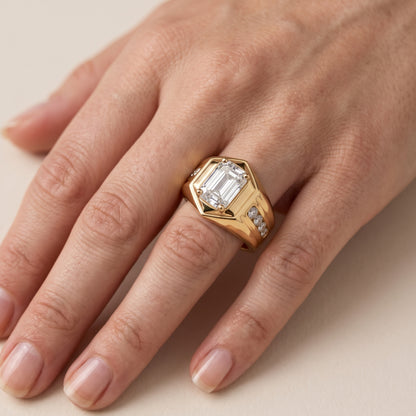 Cody Statement Channel Set Emerald Diamond Engagement Ring in Silver - lifestyle.jpg