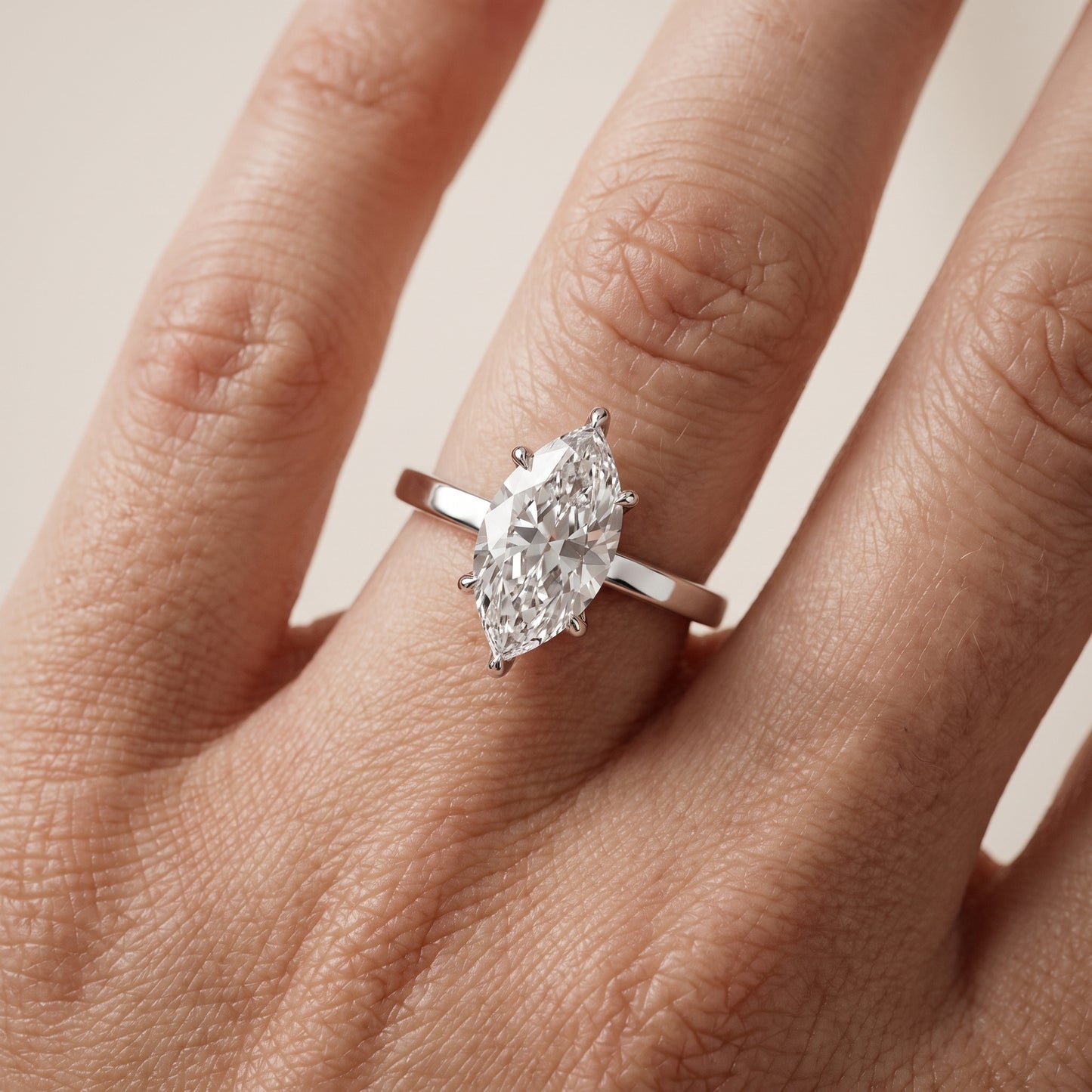 Kaia Solitaire Marquise Diamond Ring in White Gold - lifestyle.jpg