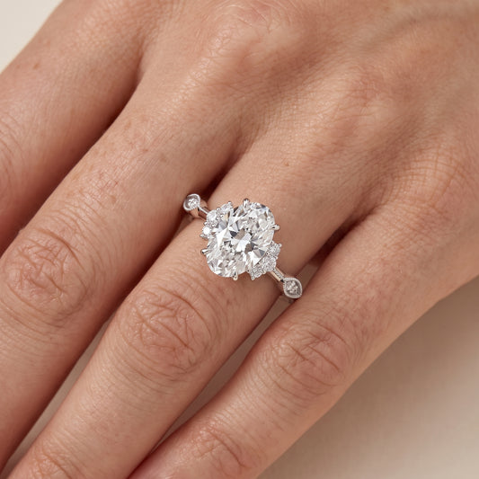 Naomi Vintage Milgrain Oval Diamond Engagement Ring in White Gold - lifestyle.jpg