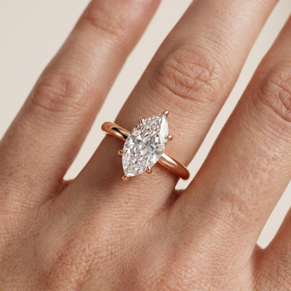 Amaya Hidden Halo Marquise Diamond Ring in Rose Gold - lifestyle.jpg