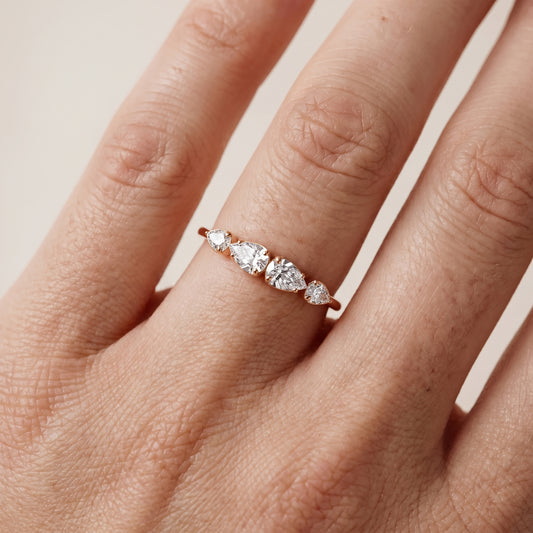 Samara Petite Pear Diamond Wedding Band in Rose Gold - lifestyle.jpg